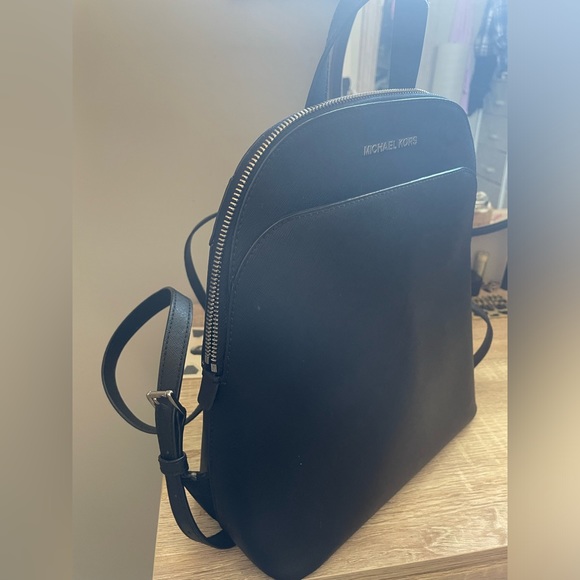 SOLD/EUC Michael Kors Small Black Backpack - Picture 2 of 4